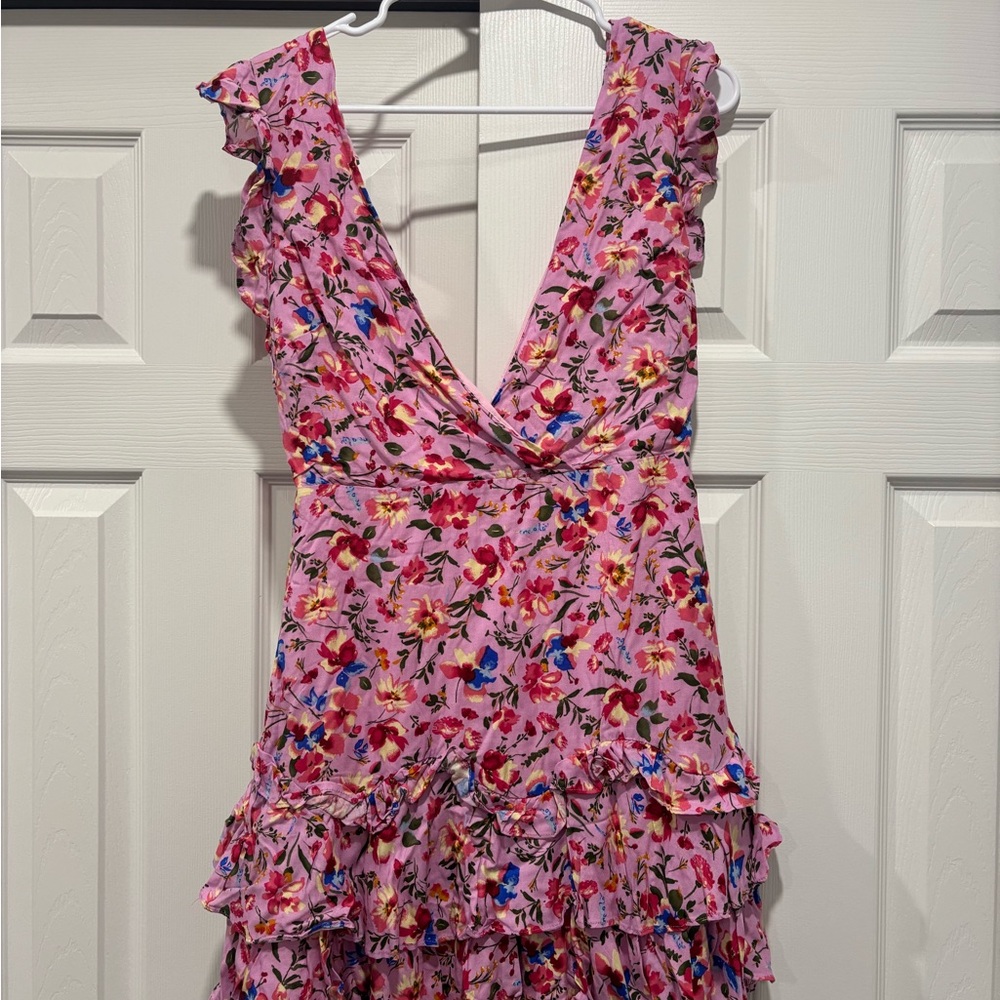 Hello Molly Pink Floral Backless Dress